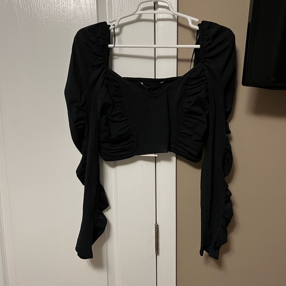 Zara Tops Zara Ruched Crop Top Poshmark